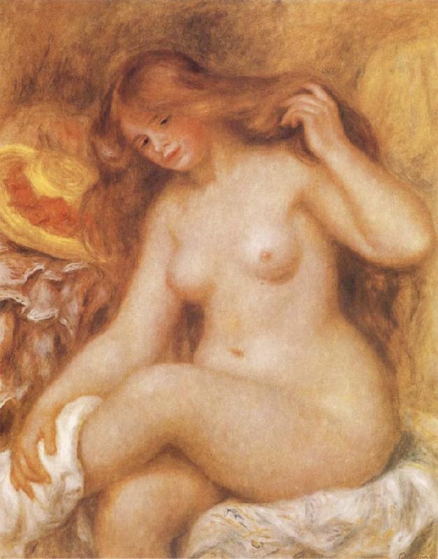 Pierre-Auguste Renoir Bather with Long Blonde oil painting image